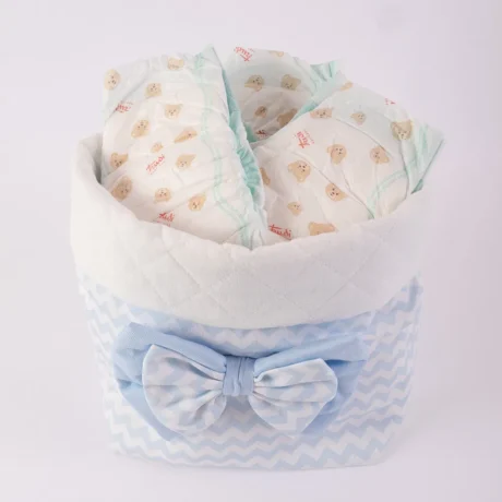 Portapannolini zig zag celeste