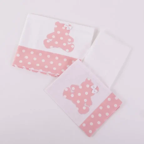 Set lenzuola bimba con orsetto rosa a pois