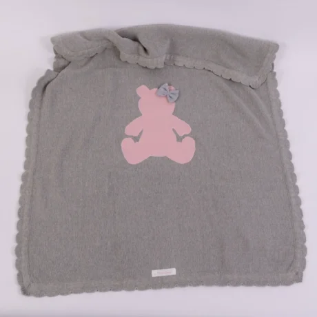 Copertina di filo di cotone orsetto rosa