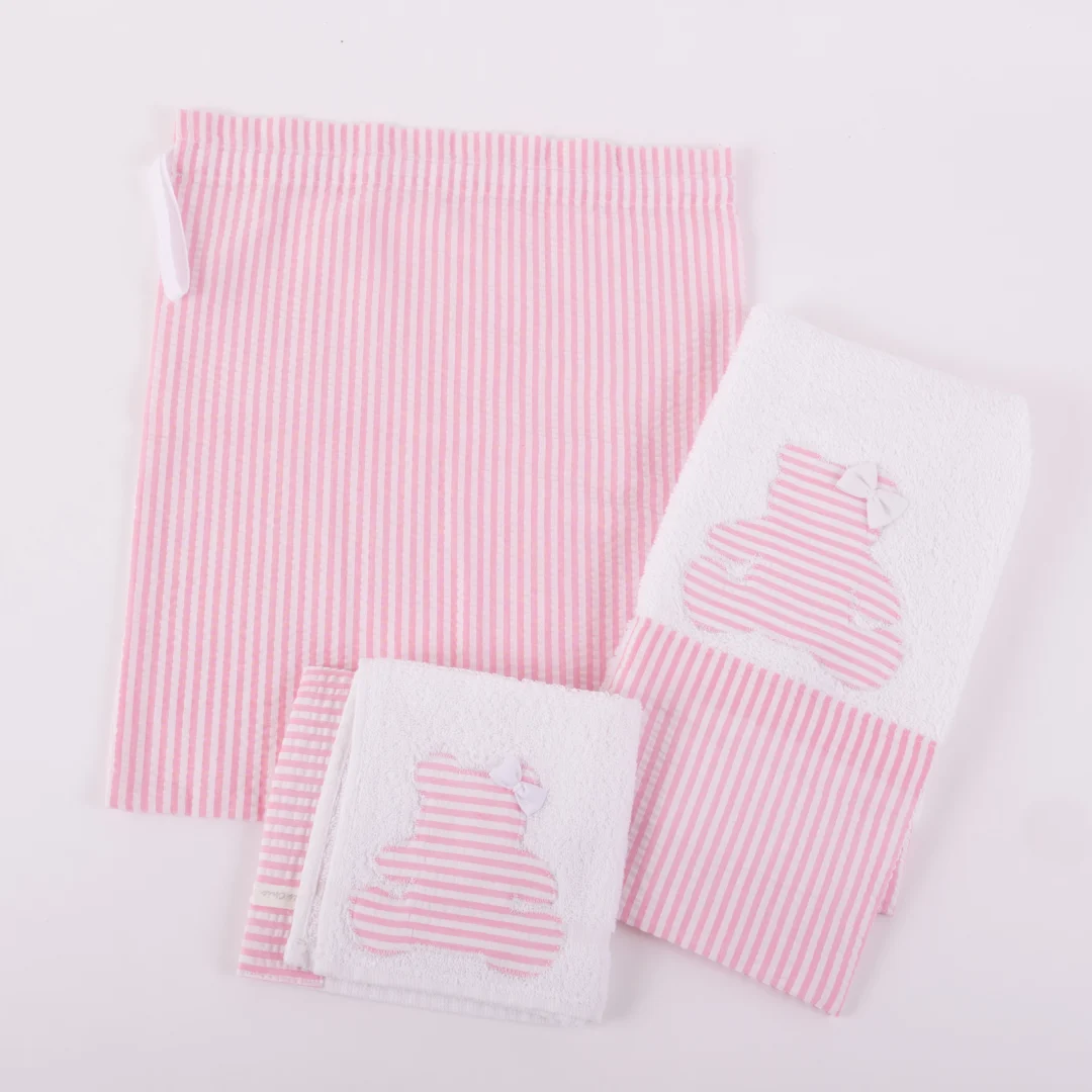 Set asilo bimba righe piccole Set asilo bimba righe piccole