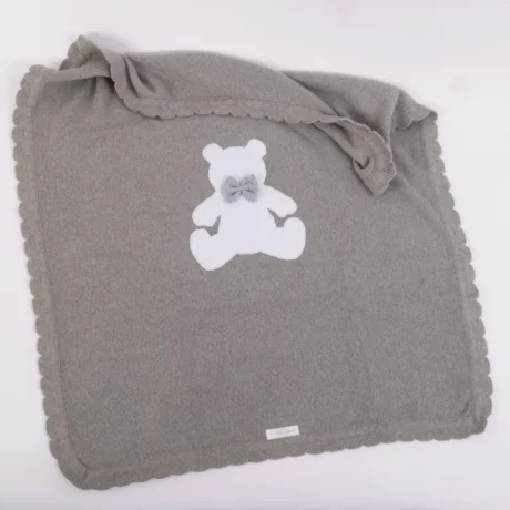 Copertina di filo di cotone orsetto bianco