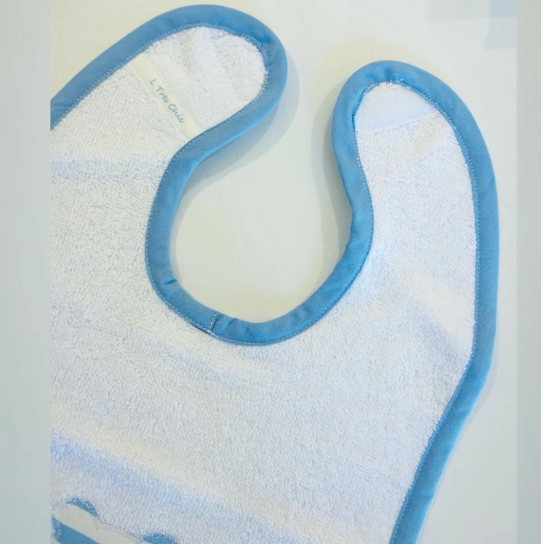 Bavaglino Pappa orsetto righe bianche e celesti Bavaglino Pappa orsetto righe bianche e celesti - immagine 3