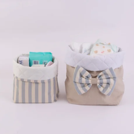 Portapannolini e Porta Prodotti coordinato a righe