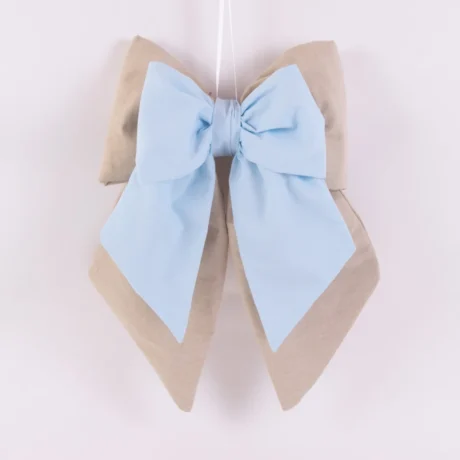 Fiocco nascita doppio ecrù e celeste