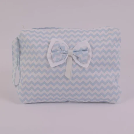 Pochette grande azzurra a zig zag