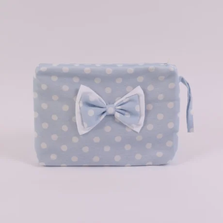 Pochette grande azzurra a pois