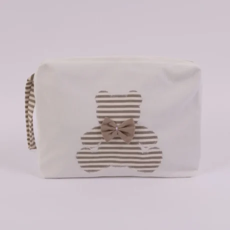 Pochette grande bianca con orso