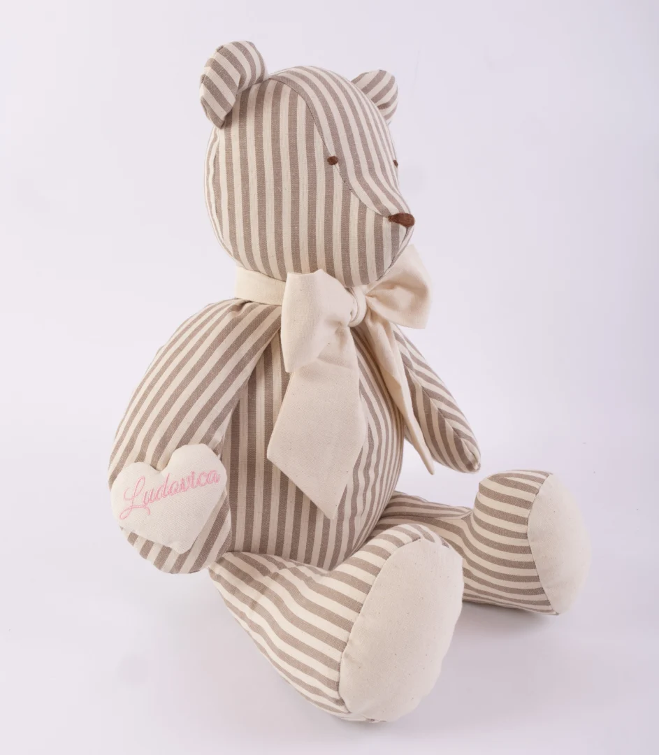 Orso righe ecru 3D Orso righe ecru 3D - immagine 2