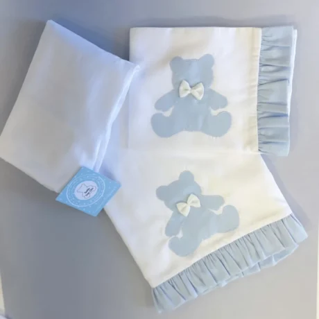 Set lenzuola bimbo con orsetto celeste