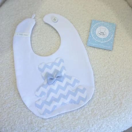 Bavetta orsetto zig zag celeste