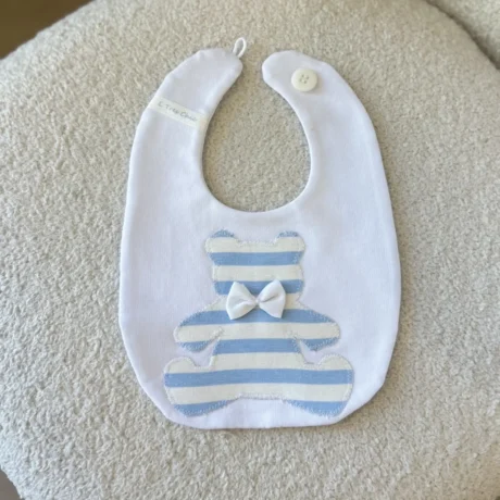 Bavetta orsetto righe grandi celesti