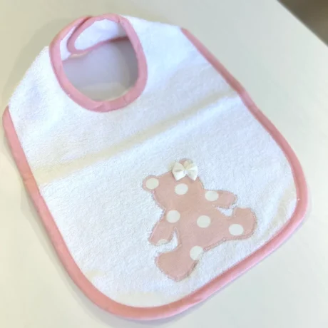 Bavaglino Pappa orsetto rosa a pois
