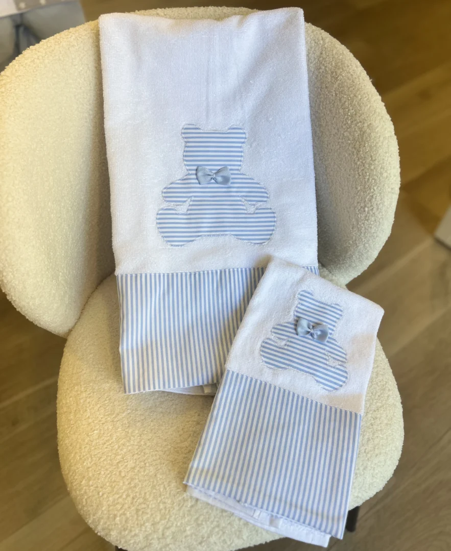 Asciugamano viso e ospite orso righe piccole Asciugamano viso e ospite orso righe piccole - immagine 3