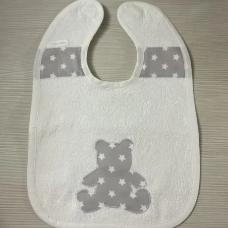 Bavaglino Pappa Orsetto grigio a stelline