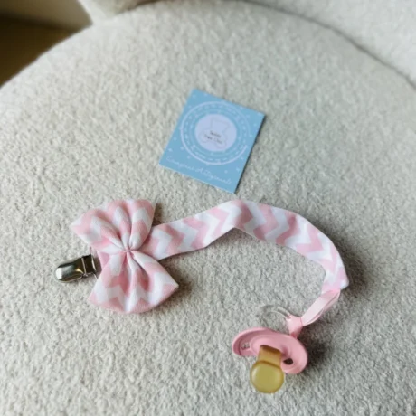 Catenella Portaciuccio a zig zag rosa