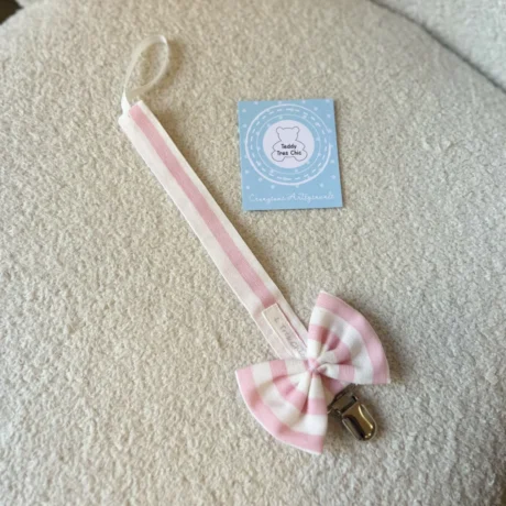 Catenella Portaciuccio a righe grandi rosa