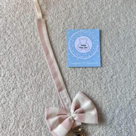 Catenella Portaciuccio a righe grandi provenza rosa