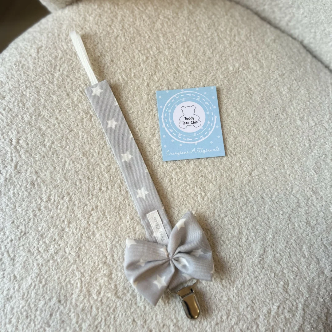 Catenella Portaciuccio grigio a stelle Catenella Portaciuccio grigio a stelle