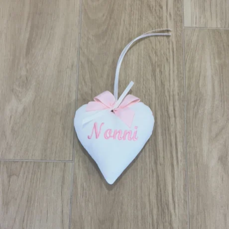 Cuore imbottito Nonni scritta rosa