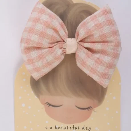 Elastico Fiocco a quadretti rosa provenza