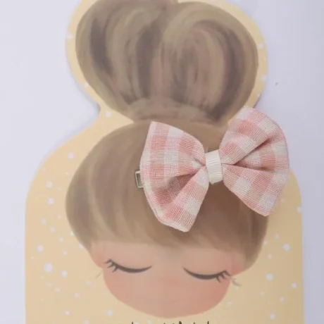 Molletta fiocco a quadretti rosa provenza