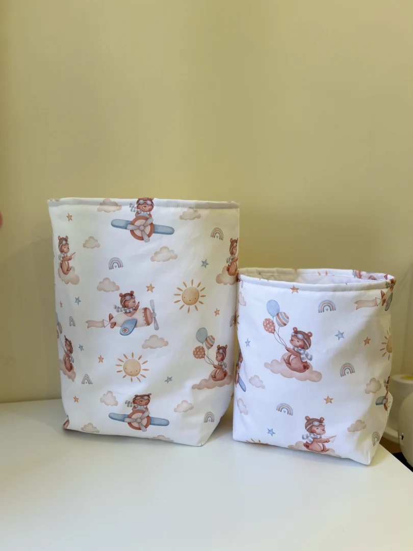 Portapannolini e Porta Prodotti coordinato orsetto aviatore Portapannolini e Porta Prodotti coordinato orsetto aviatore - immagine 2