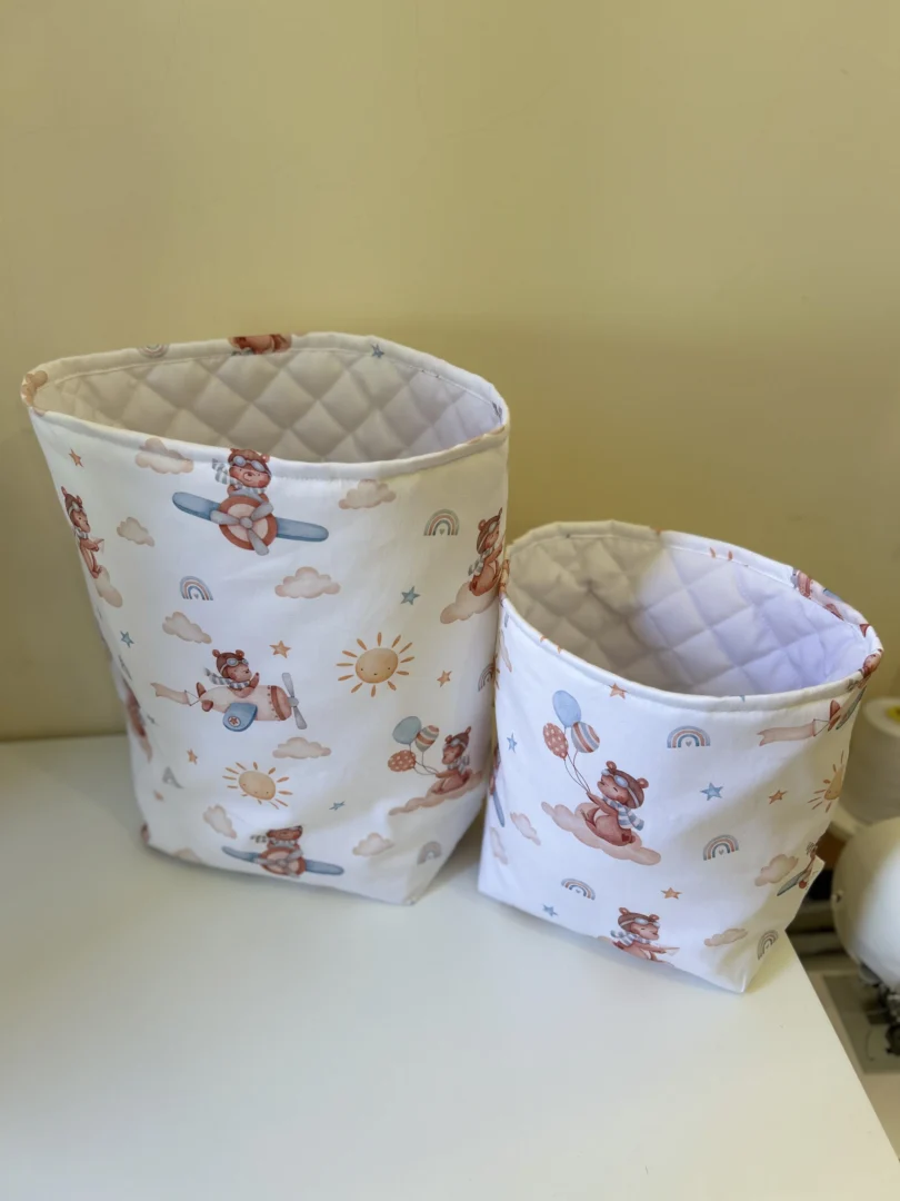 Portapannolini e Porta Prodotti coordinato orsetto aviatore Portapannolini e Porta Prodotti coordinato orsetto aviatore - immagine 3