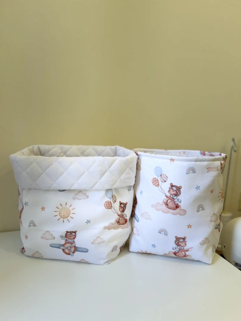 Portapannolini e Porta Prodotti coordinato orsetto aviatore Portapannolini e Porta Prodotti coordinato orsetto aviatore