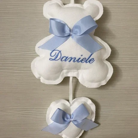 Fiocco nascita Orsetto e Cuoricino