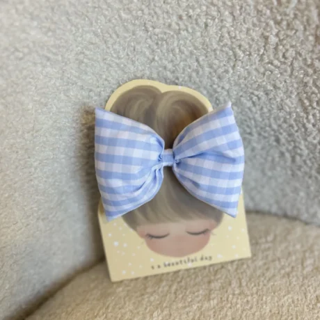 Elastico Fiocco a quadretti celesti