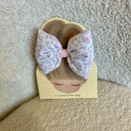 Elastico Fiocco a fiorellini rosa