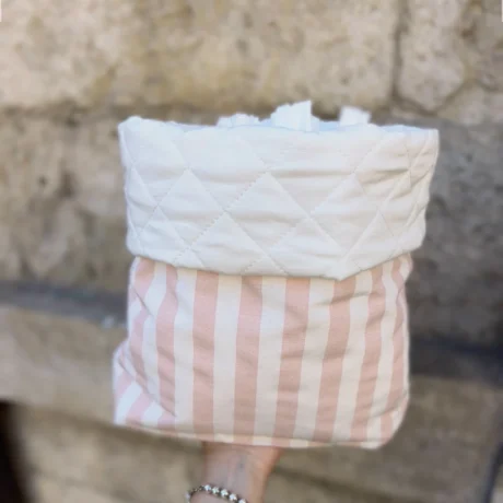 Portapannolini a righe provenza rosa
