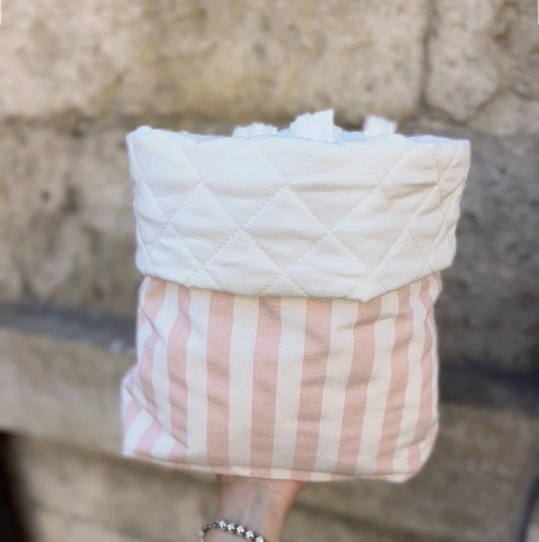 Portapannolini a righe provenza rosa Portapannolini a righe provenza rosa