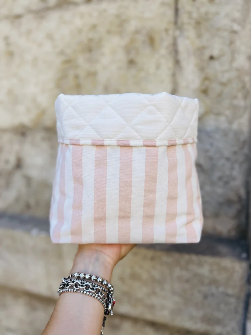 Portaprodotti righe provenza rosa Portaprodotti righe provenza rosa - immagine 2