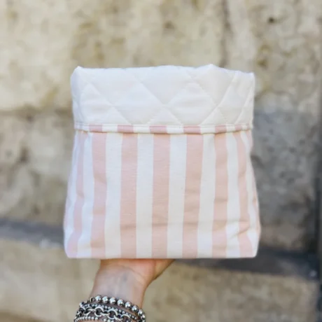 Portaprodotti righe provenza rosa