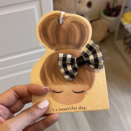 Molletta fiocco a quadretti neri provenza