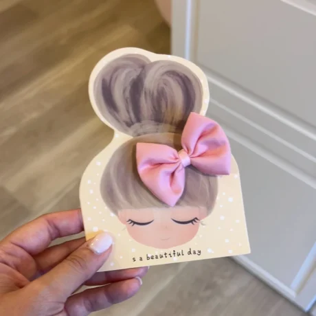 Molletta fiocco a rosa