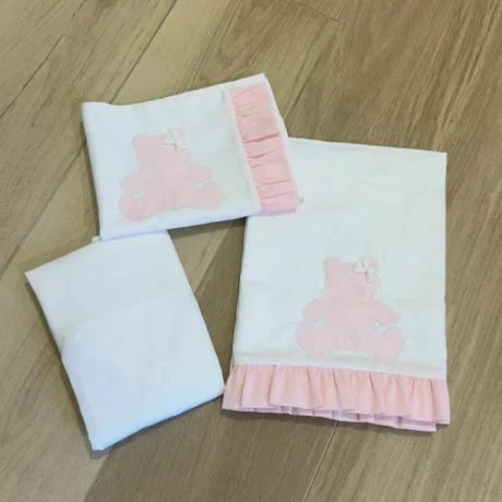 Set lenzuola bimba con orsetto rosa