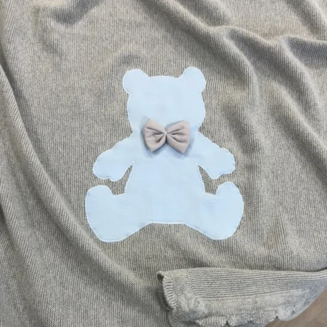 Copertina di filo di cotone orsetto celeste