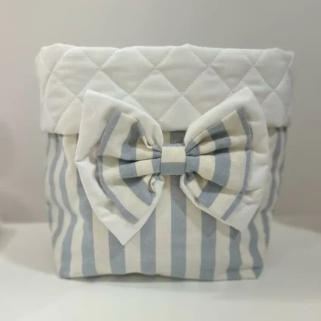 Portapannolini a righe con fiocco provenza