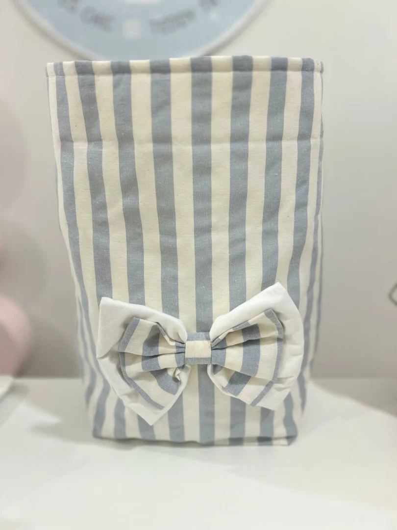 Portapannolini a righe con fiocco provenza Portapannolini a righe con fiocco provenza - immagine 5