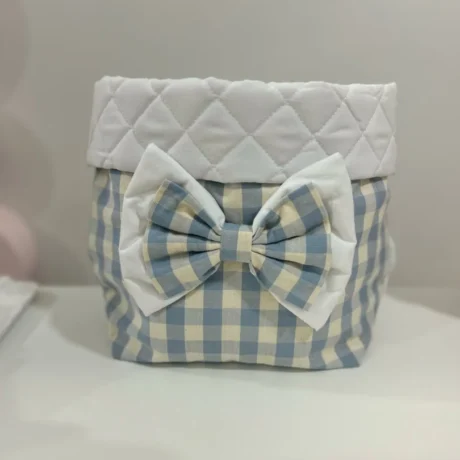 Portapannolini a quadri con fiocco provenza