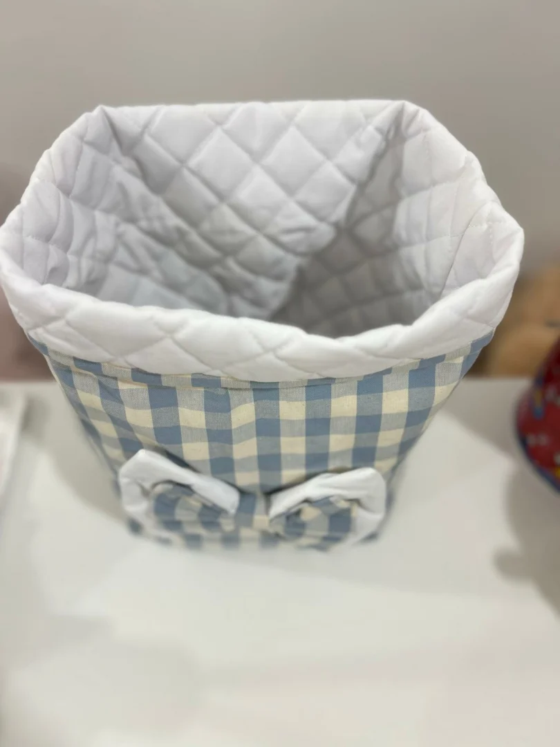 Portapannolini a quadri con fiocco provenza Portapannolini a quadri con fiocco provenza - immagine 3