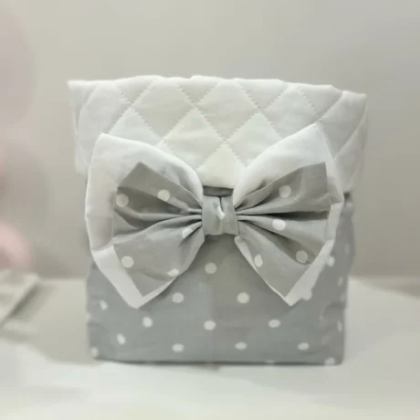 Portapannolini a pois con fiocco