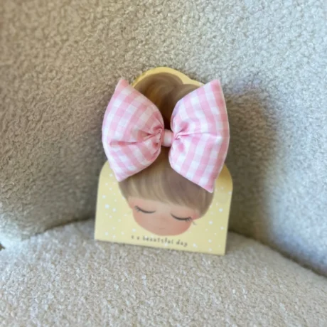 Elastico Fiocco vichy rosa