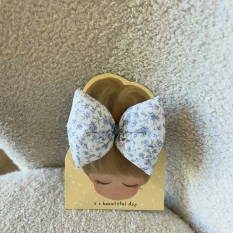 Elastico Fiocco a fiorellini celesti