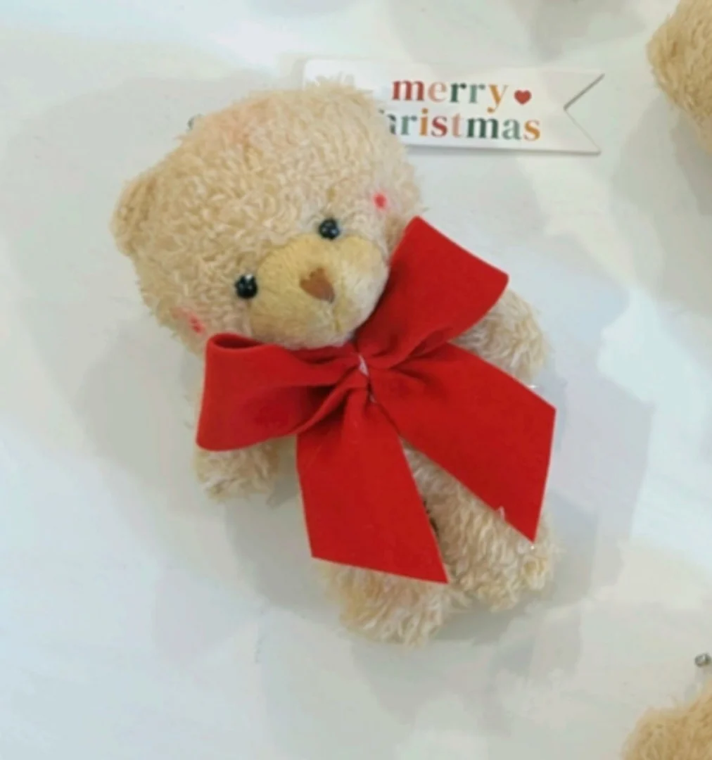 Orsetto fiocco velluto rosso Orsetto fiocco velluto rosso - immagine 4