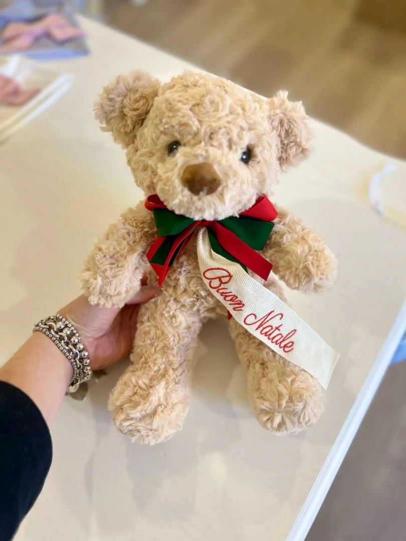 orso di peluche ricamo Buon Natale orso di peluche ricamo Buon Natale