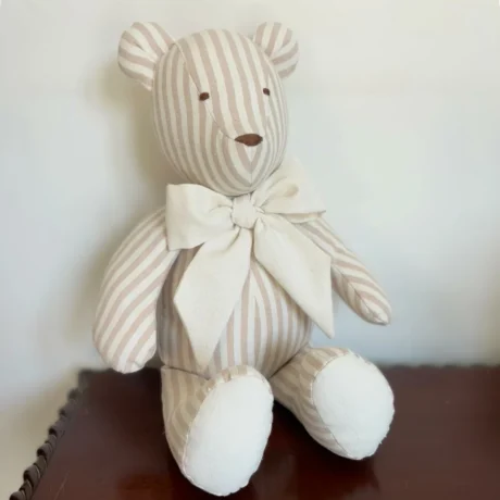 Orso 3D a righe panna