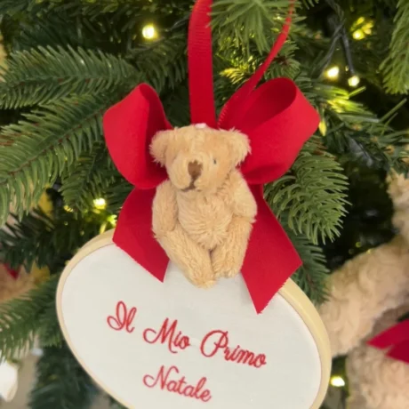 Telaio con scritta il Mio Primo Natale con teddy